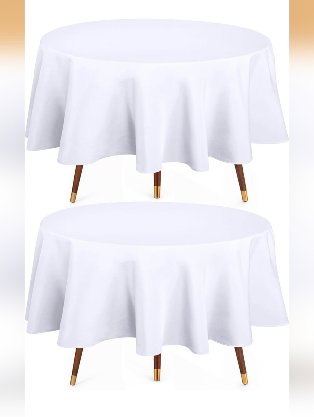 NWT Utopia White Round Tablecloth – Classic Solid Table Cover Set Of 2